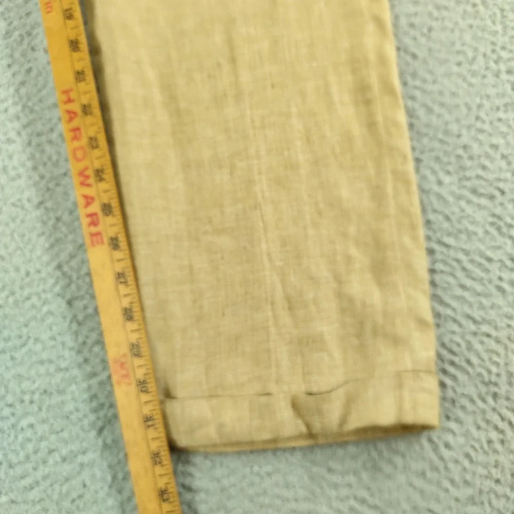 Murano Baird McNutt Linen Dress Pants Mens 36x32 Beige Pleated Front Trousers